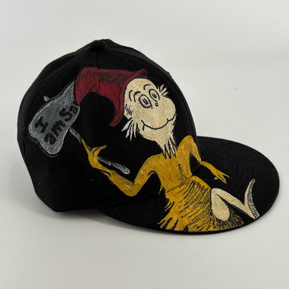 Dr Suess Black Hand Painted Hat with Dr Seuss Characters /Snap Back Adjustable